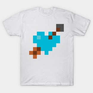 Shot Through My Blue Pixel Heart T-Shirt